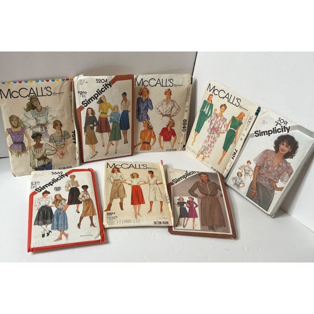 Vintage 80s Sewing Pattern Lot Complete Womens Size 14